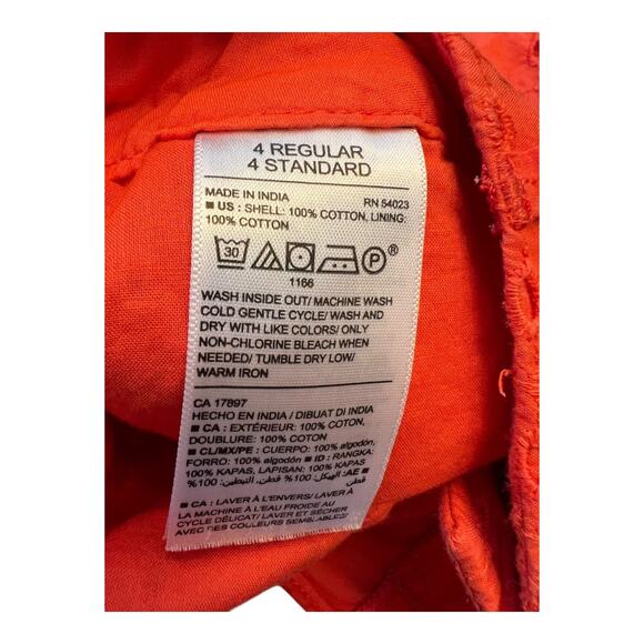 Old Navy Eighlhet Women’s Orange Chino Shorts Size 4 Casual Summer Cotton - Picture 8 of 8